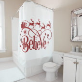 Geloof in de kerstman en de slee douchegordijn (In situ)