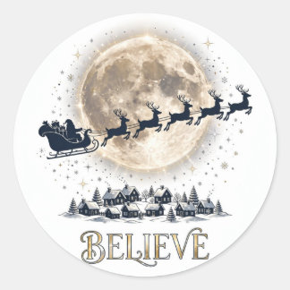 Geloof in de Kerstman Kerststicker Ronde Sticker