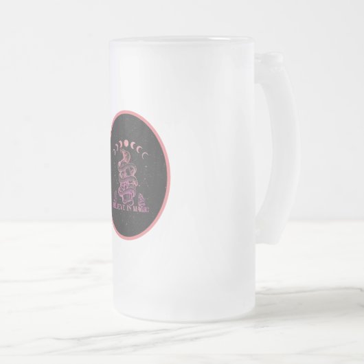 Geloof in de Magic Celestial Wiccan Art Matglas Bierpul (Voorkant rechts)