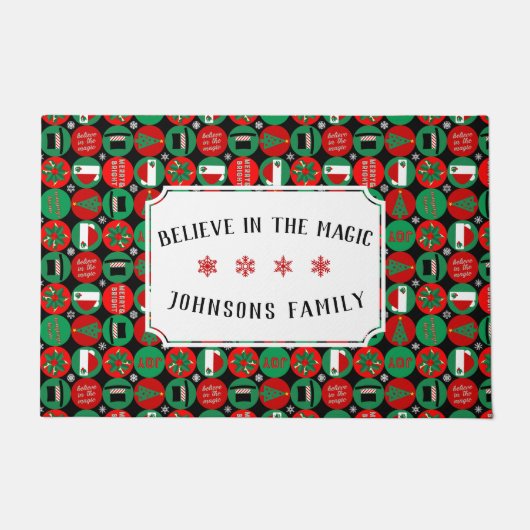 Geloof in de Magic - kerstpatronen Deurmat (Voorkant)