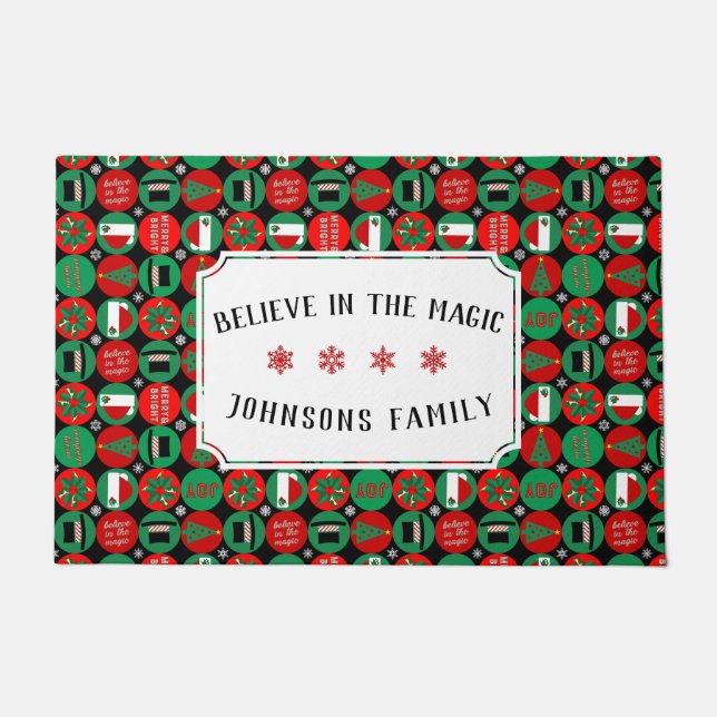 Geloof in de Magic - kerstpatronen Deurmat (Voorkant)
