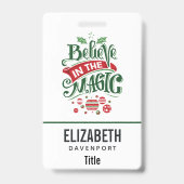 Geloof in de Magic Kersttypografie Badge (Achterkant)