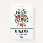 Geloof in de Magic Kersttypografie Badge (Achterkant)