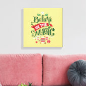 Geloof in de Magic Kersttypografie Canvas Afdruk (Insitu (Woonkamer))