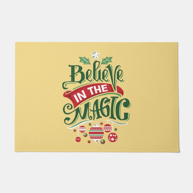 Geloof in de Magic Kersttypografie Deurmat (Voorkant)