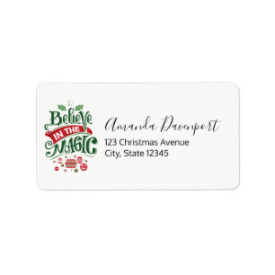 Geloof in de Magic Kersttypografie Etiket