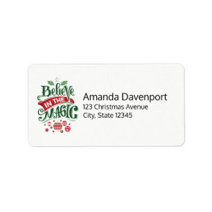 Geloof in de Magic Kersttypografie Etiket