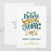 Geloof in de Magic Kersttypografie Feestdagenkaart (Voorkant / Achterkant)