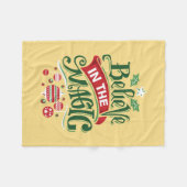 Geloof in de Magic Kersttypografie Fleece Deken (Voorkant (Horizontaal))