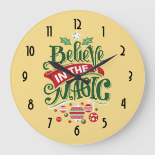 Geloof in de Magic Kersttypografie Grote Klok