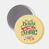 Geloof in de Magic Kersttypografie Magneet (Voorkant / Achterkant)