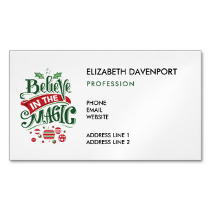 Geloof in de Magic Kersttypografie Magnetisch Visitekaartje