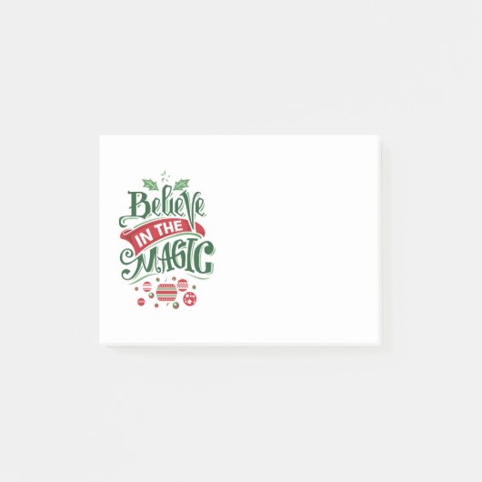 Geloof in de Magic Kersttypografie Post-it® Notes (Voorkant)