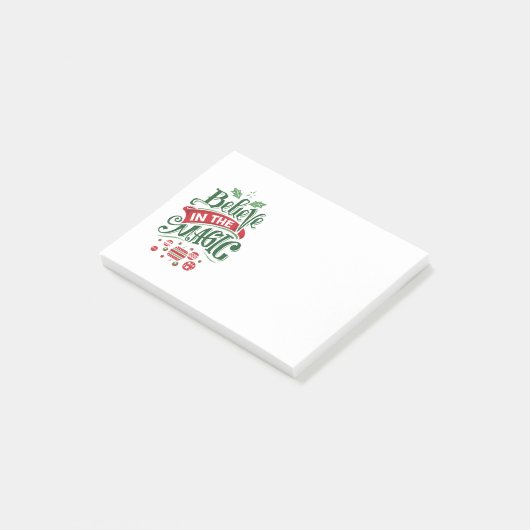 Geloof in de Magic Kersttypografie Post-it® Notes (Schuin)