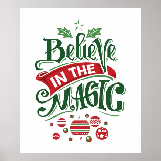 Geloof in de Magic Kersttypografie Poster (Voorkant)