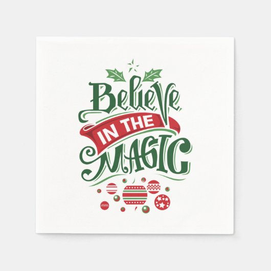 Geloof in de Magic Kersttypografie Servet (Voorkant)