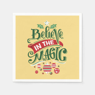 Geloof in de Magic Kersttypografie Servet