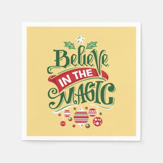 Geloof in de Magic Kersttypografie Servet (Voorkant)