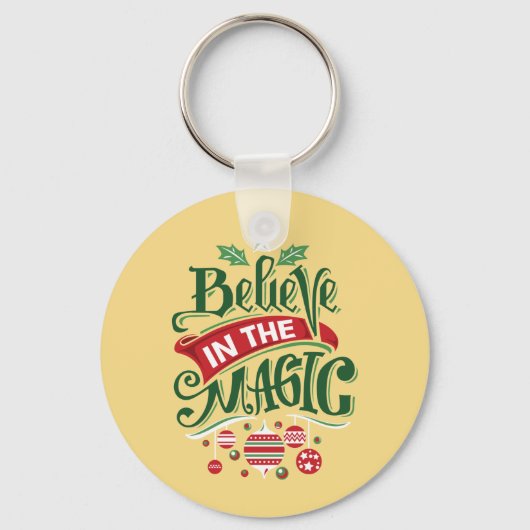 Geloof in de Magic Kersttypografie Sleutelhanger (Voorkant)