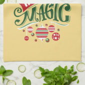 Geloof in de Magic Kersttypografie Theedoek (Gevouwen)