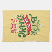 Geloof in de Magic Kersttypografie Theedoek (Horizontaal)