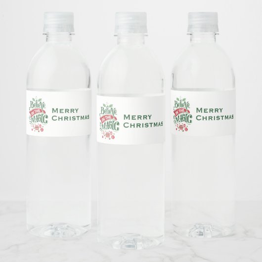 Geloof in de Magic Kersttypografie Waterfles Etiket (Flessen)