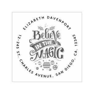 Geloof in de Magic Kersttypografie Zelfinktende Stempel