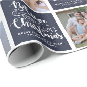 Geloof in de Magic of Kerstfoto Collage Cadeaupapier (Rol Hoek)