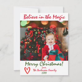 Geloof in de Magie Kerstmis Foto Vakantiekaart Feestdagenkaart