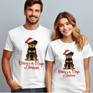 Geloof in de magie van Christmas Schattige Dog T-shirt