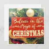 Geloof in de magie van de kerstboodschap feestdagenkaart (Voorkant / Achterkant)