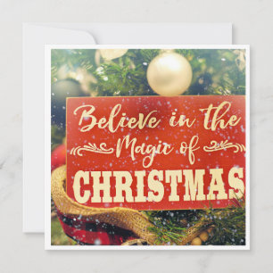 Geloof in de magie van de kerstboodschap feestdagenkaart