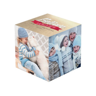 Geloof in de magie van de kerstfoto-kubus kubus