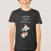 Geloof in de magie van de Schattigee kersthond Tri-Blend Shirt (Voorkant)