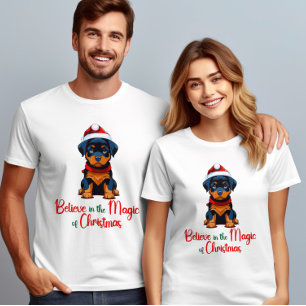 Geloof in de magie van Kerstman Hond T-shirt