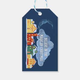 Geloof in de magie van kerstmis cadeaulabel