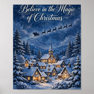 Geloof in de Magie van Kerstmis Dorpsposter Poster