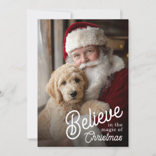 Geloof in de Magie van Kerstmis Huisdier Foto Feestdagenkaart