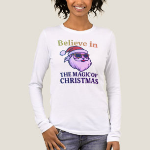 Geloof in de Magie van Kerstmis Lange Mouwen Tri- Tri-Blend Shirt