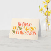 Geloof in de Magie van Kerstmis - Retro Stijl Kaart (Gele Bloem)
