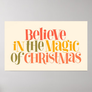 Geloof in de magie van Kerstmis - Retro Style Poster