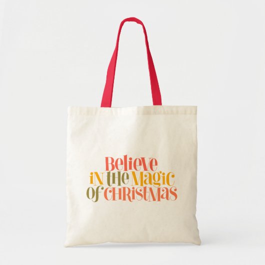 Geloof in de magie van Kerstmis - Retro Style Tote Bag (Voorkant)