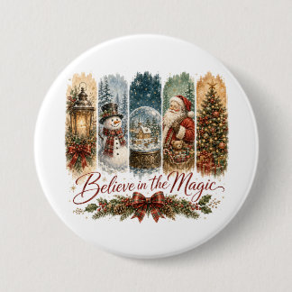 Geloof in de Magische Kerst Ronde Button 7,6 Cm