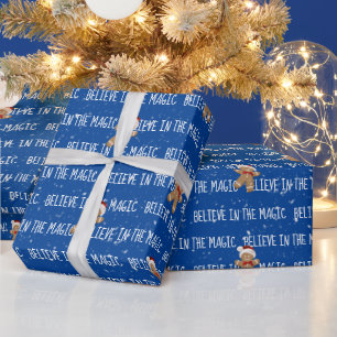 GELOOF IN DE MAGISCHE Tekst op blauw Cadeaupapier
