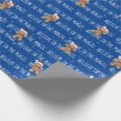 GELOOF IN DE MAGISCHE Tekst op blauw Cadeaupapier (Hoek)