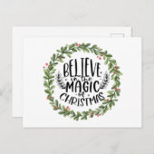 Geloof in de Magische Waterverf Wreate Feestdagenkaart (Voorkant / Achterkant)