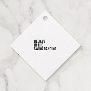 Geloof in de swing dansen bedankjes labels