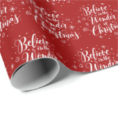 Geloof in de Wonder van kerstcadeau Red Cadeaupapier (Rol Hoek)