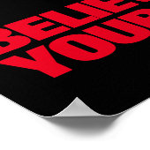 Geloof in de zwarte rode grijze Wolf Pop Art Poster (Hoek)