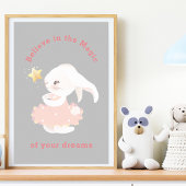 Geloof in Dreams Whimsical Bunny Nursery Print